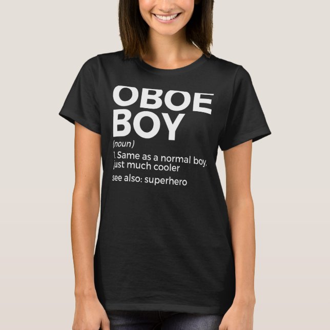 Oboe Boy Definition Oboe Player 1 T-Shirt (Front)