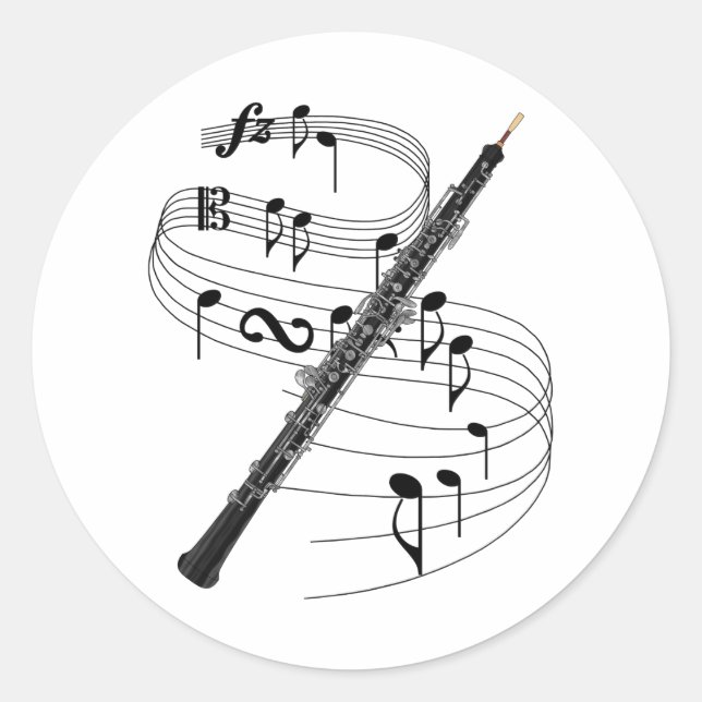 Oboe Classic Round Sticker (Front)