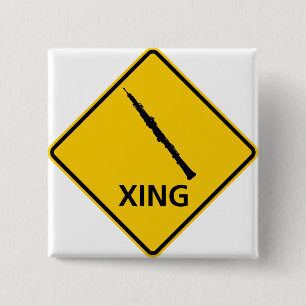 Oboe Crossing Highway Sign 2 Inch Square Button