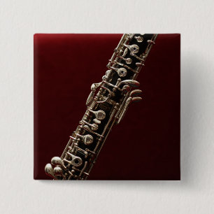 Oboe - double reed woodwind musical instrument 2 inch square button