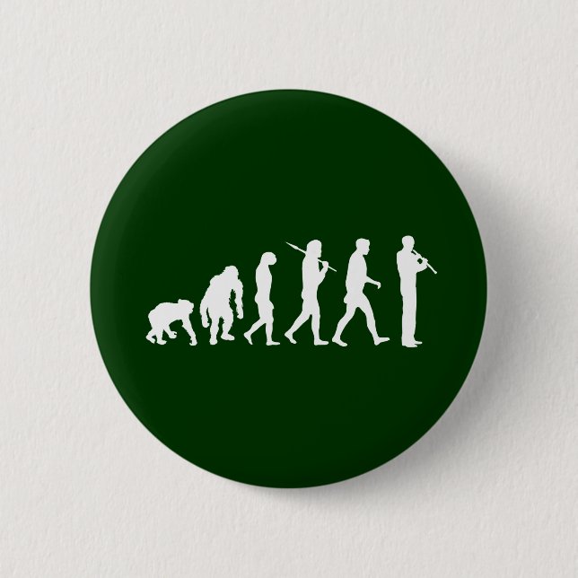 Oboe evolution funny Oboist humour gift 2 Inch Round Button (Front)