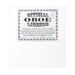 Oboe License Notepad