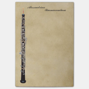 Oboe on Parchment Look Customizable Name Post-it Notes
