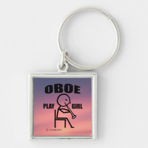 Oboe Play Girl Keychain