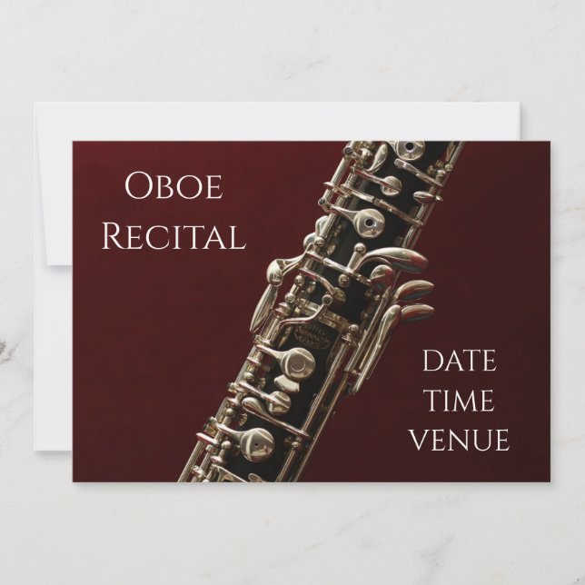 Oboe Recital elegant concert performance Invitation (Front)