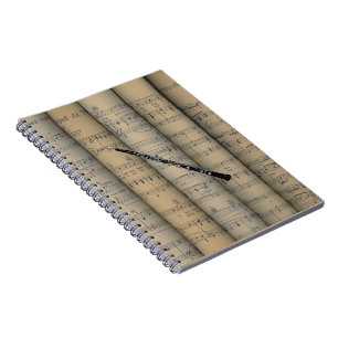 Oboe ~ Rolled Sheet Music Background ~ Musical Notebook