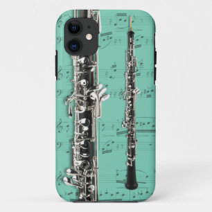 Oboe & sheet music phone case. Pick colour iPhone 11 Case