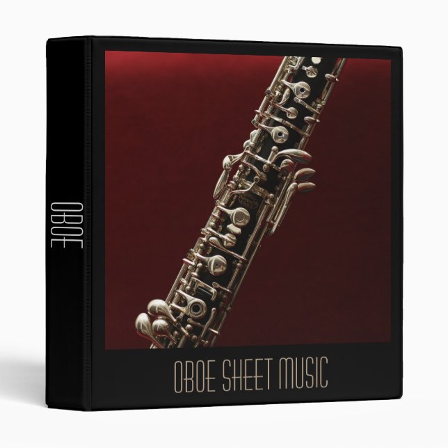 Oboe Sheet Music student folder portfolio Binder (Front/Spine)