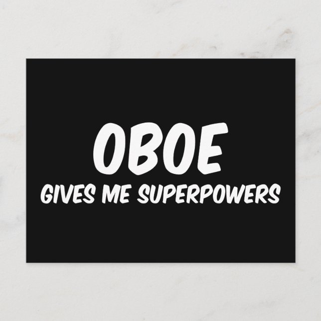 Oboe Superpowers Funny Superhero Music Postcard (Front)