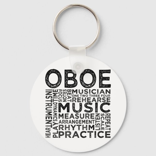 Oboe Typography Keychain (Front)
