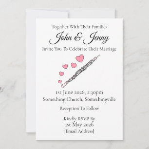 Oboe Wedding Invitation Oboist Woodwind Musicians