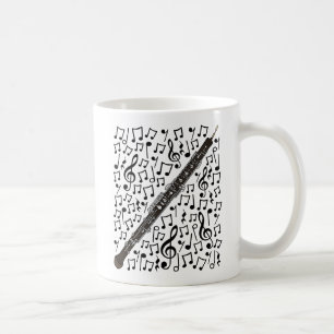 Oboe With Musical Notes, Oboist Woodwind Musician Coffee Mug