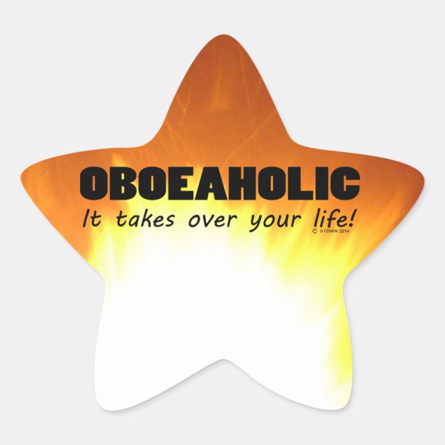 Oboeaholic Life Star Sticker (Front)