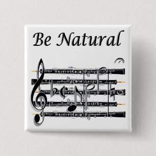 Oboists Know How to B Natural 2 Inch Square Button
