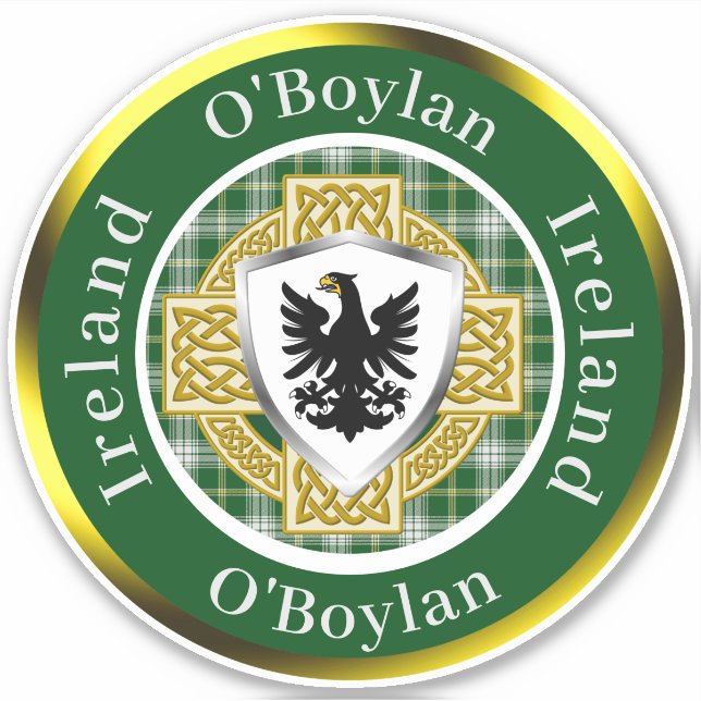 O'Boylan Shield & Celtic Cross Personalized (Front)