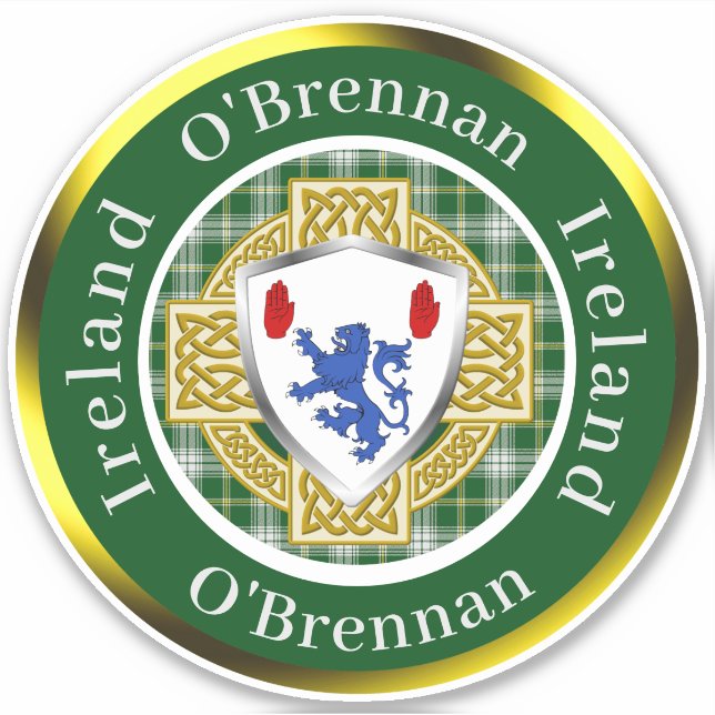 O'Brennan Irish Shield & Celtic Cross Personalized (Front)