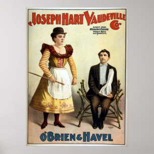 "O'Brien and Havel" Vintage Vaudeville Poster