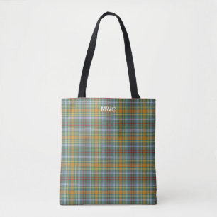O'Brien Clan Tartan Colourful Plaid Monogram Tote Bag