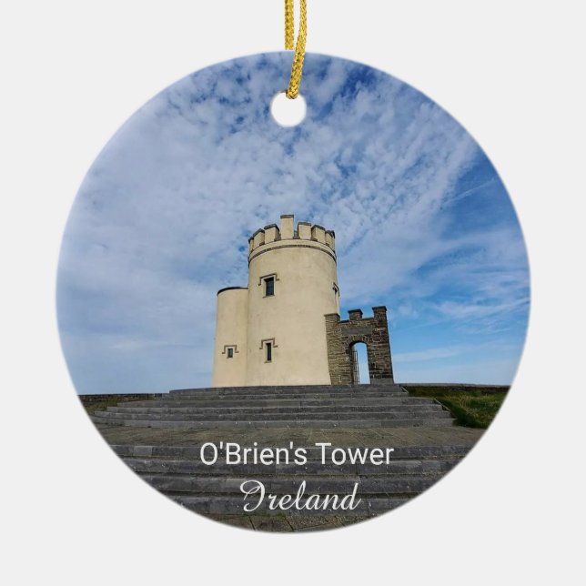 O'Brien's Tower Ireland Souvenir Ceramic Ornament (Front)