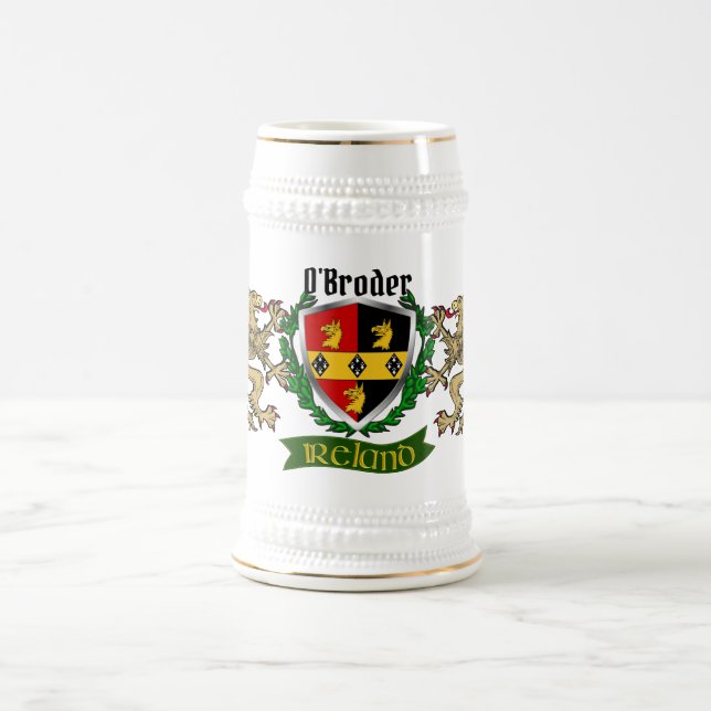 O'Broder/Broder Irish Shield Beer Stein (Center)