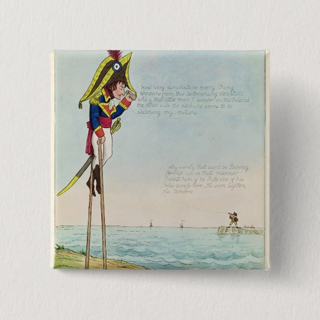 Observations Upon Stilts 2 Inch Square Button (Front)