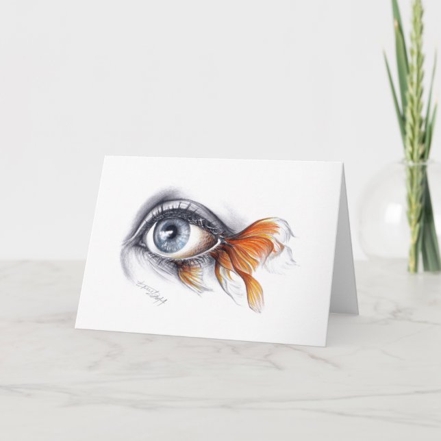 Observez avec la carte de voeux surréaliste d'art (Devant)