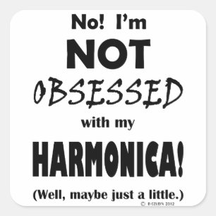 Obsessed Harmonica Square Sticker