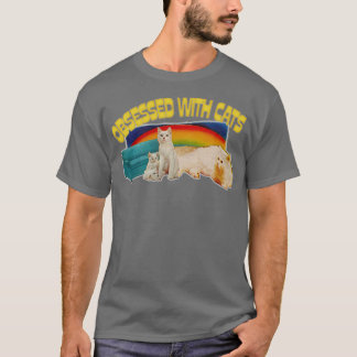 Obsessed With Cats Retro Style Cat Lover Gift T-Shirt