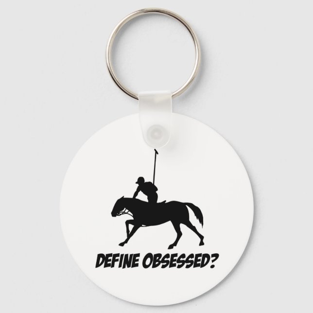 Obsessed with horse polo keychain (Front)