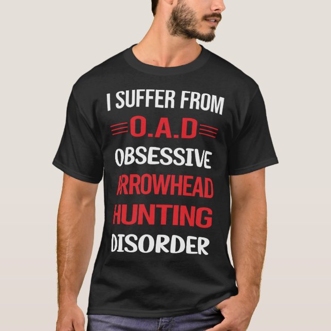 Obsessive Arrowhead Hunting Arrowheads T-Shirt (Front)