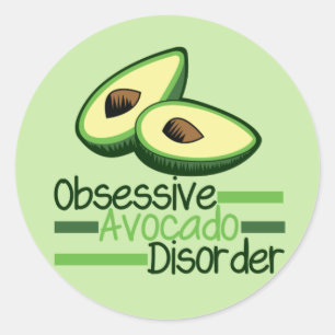 Obsessive Avocado Disorder Cool Green Classic Round Sticker