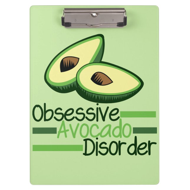 Obsessive Avocado Disorder Cool Green Clipboard (Front)