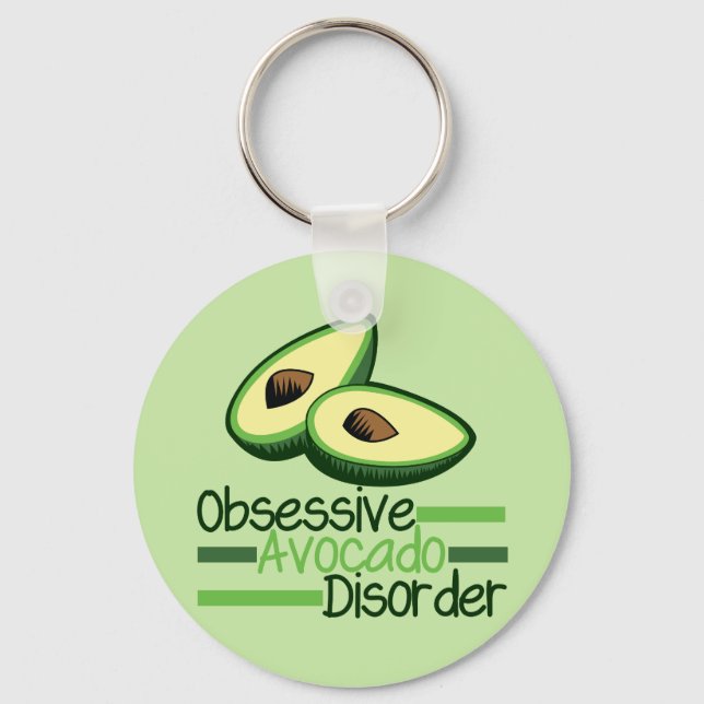 Obsessive Avocado Disorder Cool Green Keychain (Front)