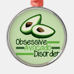Obsessive Avocado Disorder Cool Green Metal Ornament