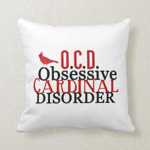 Obsessive Cardinal Disorder Throw Pillow