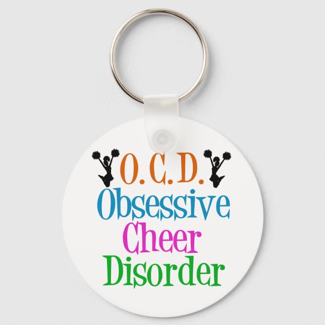 Obsessive Cheer Disorder Cute Cheerleader Keychain (Front)