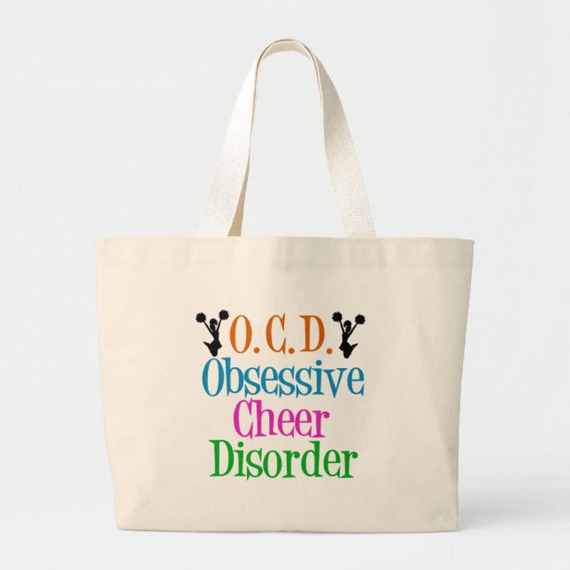 Obsessive Cheer Disorder Large Tote Bag (Front)