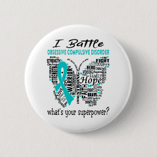 Obsessive Compulsive Disorder Awareness Month Ribb 2 Inch Round Button