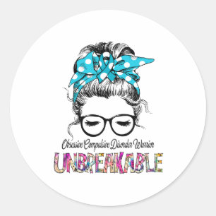 Obsessive Compulsive Disorder Awareness Ribbon  Classic Round Sticker