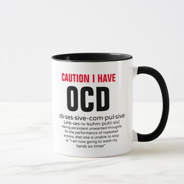 Obsessive Compulsive Personality FUNNY Definition Mug (Right)