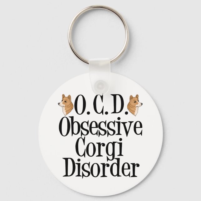 Obsessive Corgi Disorder Keychain (Front)