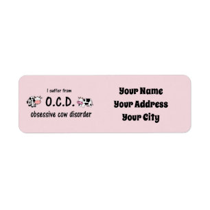 Obsessive Cow Disorder Return Address Label