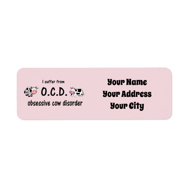 Obsessive Cow Disorder Return Address Label (Front)