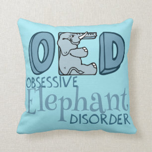 Obsessive Elephant Disorder Throw Pillow