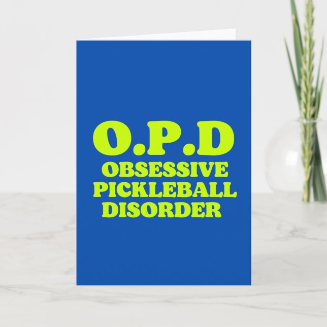 Obsessive Pickleball Disorder Pickleball  Card (Front)