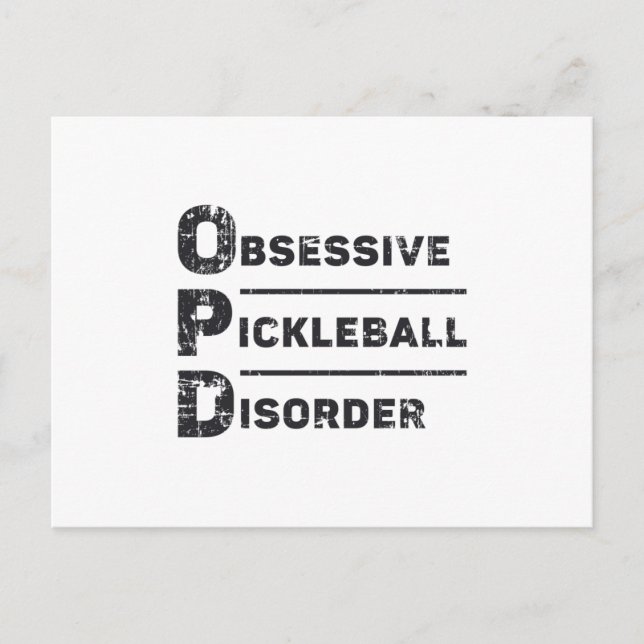 Obsessive Pickleball Disorder Pickleball Gift Postcard (Front)