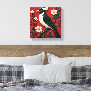 Obsidian and Ivory Perch Canvas Print