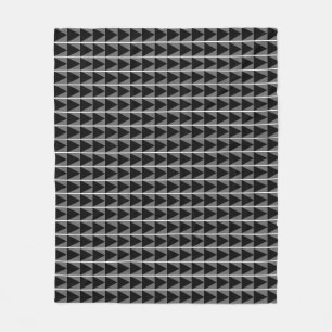 Obsidian Arrow, Minimalist Geometric Black Gray Ab Fleece Blanket