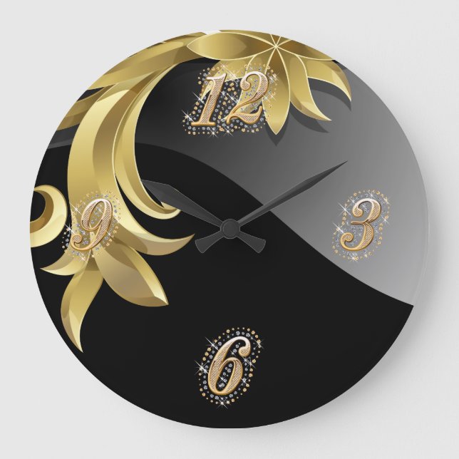 Obsidian Bling Wall Clock (Front)