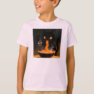 Obsidian Cat & Daring Mouse – Midnight Ramen Feast T-Shirt